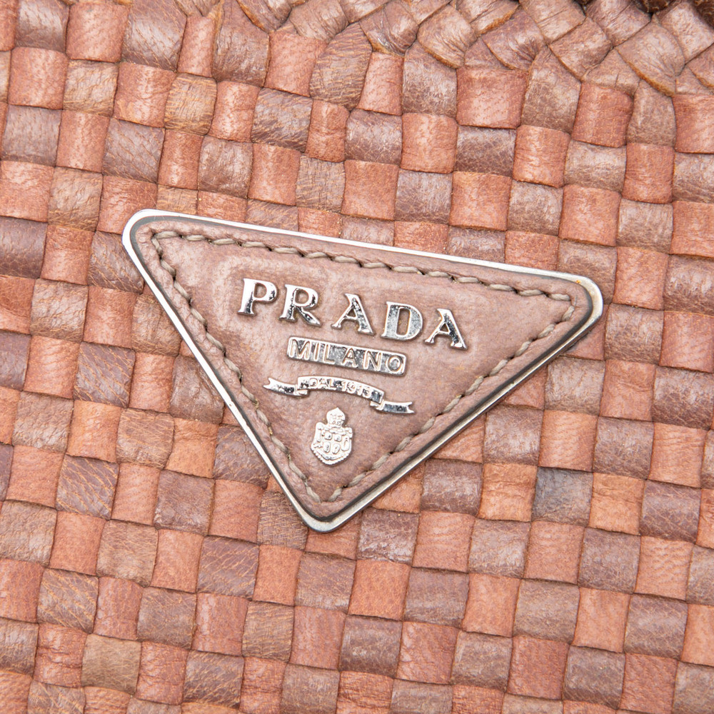 Pre-Loved Prada Woven Goatskin Madras Clutch - Picture 5 of 6